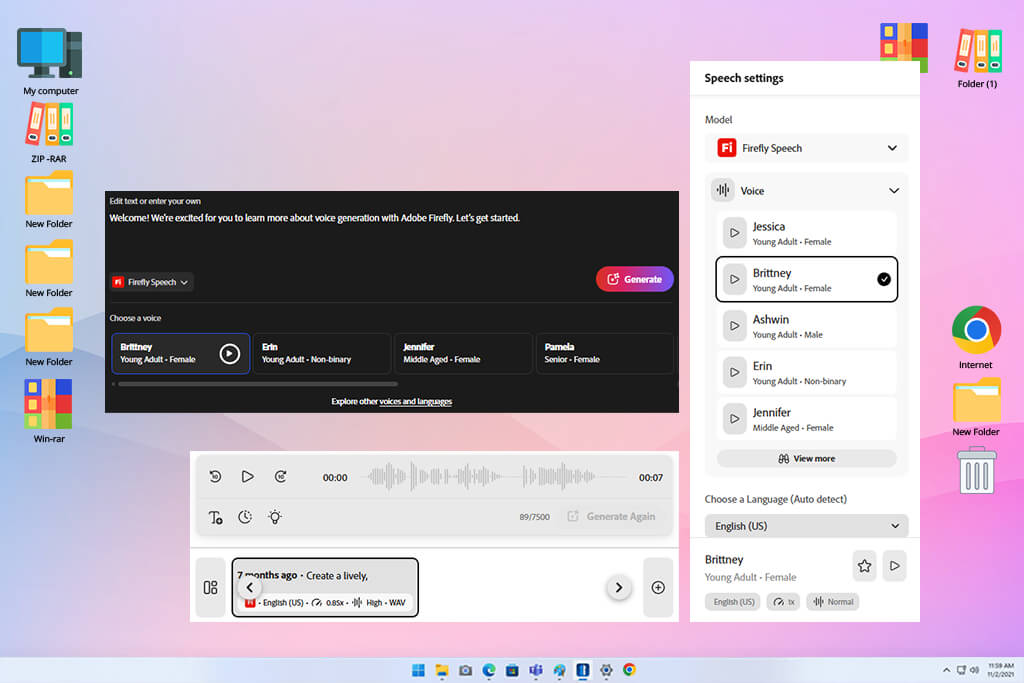 adobe firefly ai female voice generator
