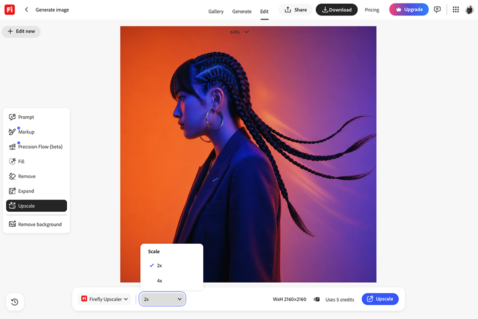 adobe firefly ai image upscaler