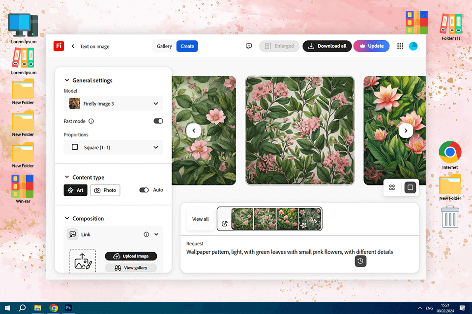 เครื่องกำเนิดรูปแบบ adobe firefly ai