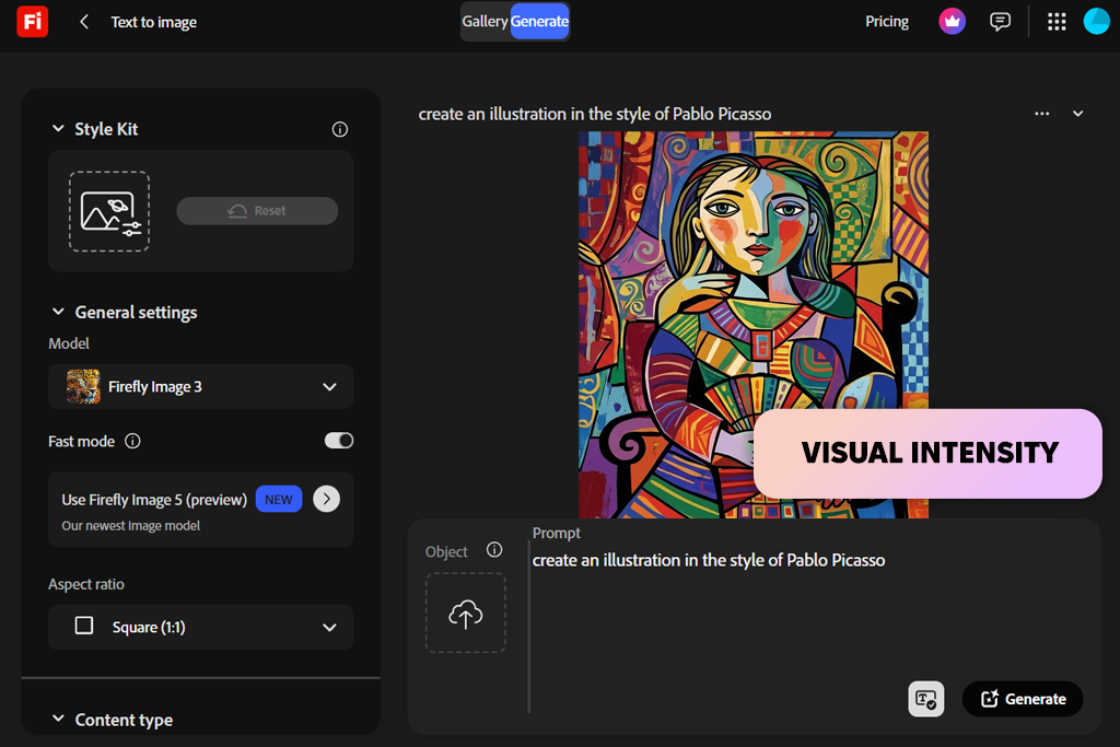 adobe firefly ai picasso generator
