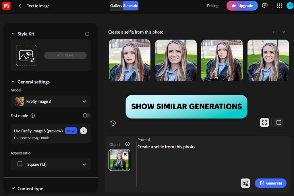 adobe firefly ai selfie generator