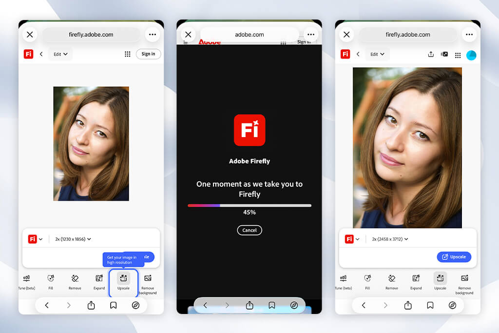 adobe firefly app to enhance photo quality