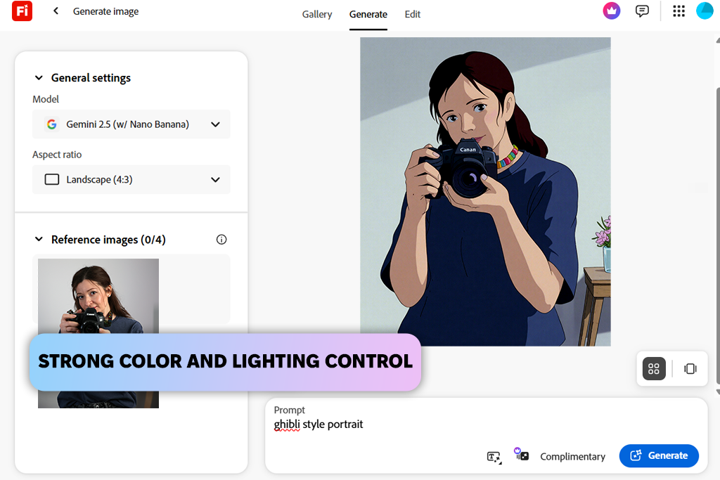 adobe firefly ghibli ai generator interface