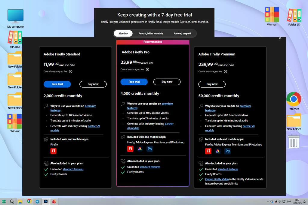 adobe firefly prices