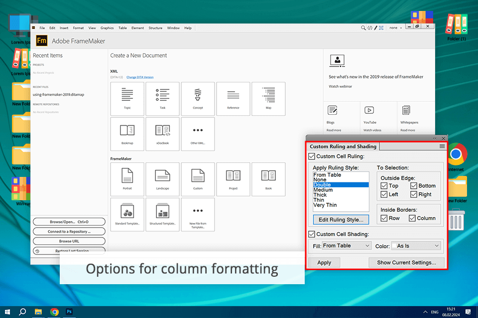 adobe framemaker screen