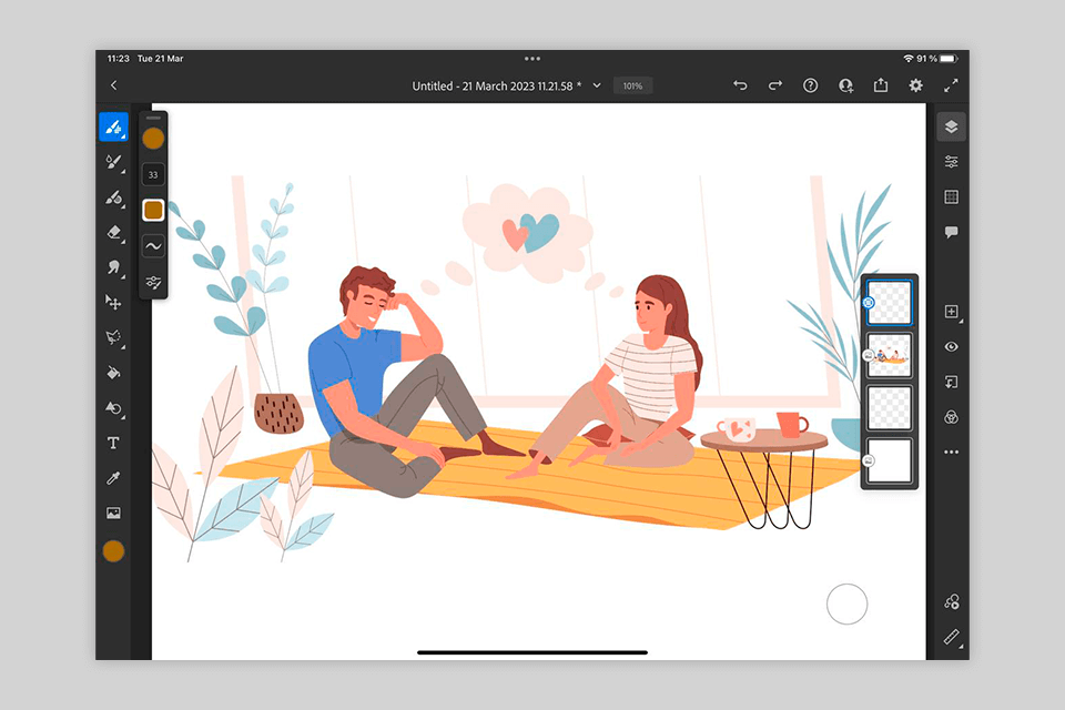 Безкоштовний програмний інтерфейс Adobe fresco