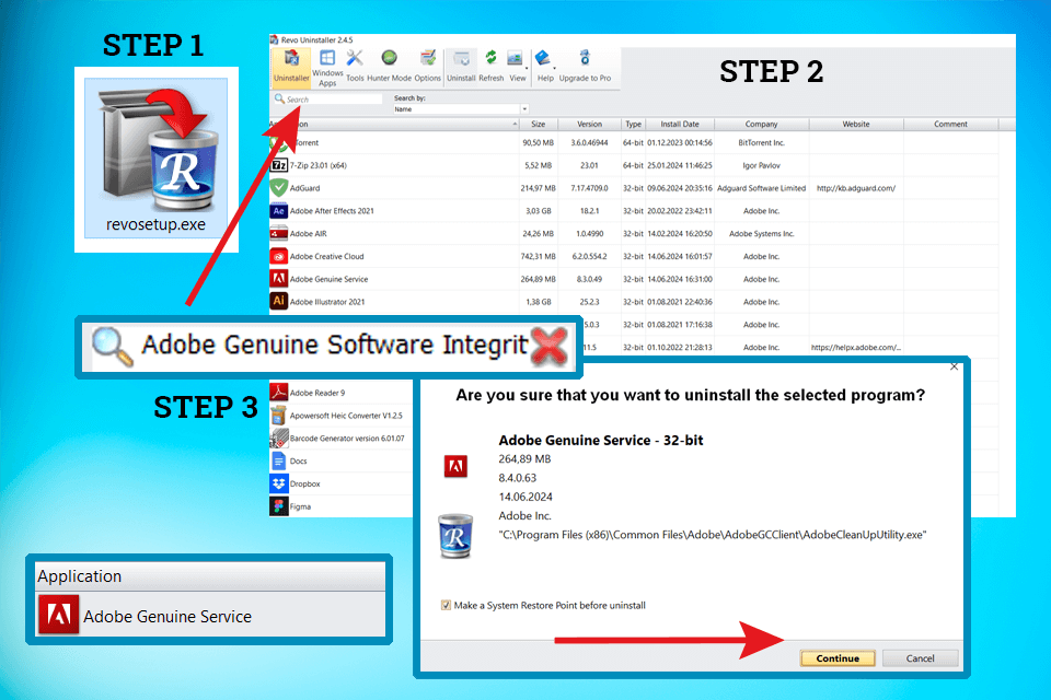 adobe genuine software integrity service third party uninstaller