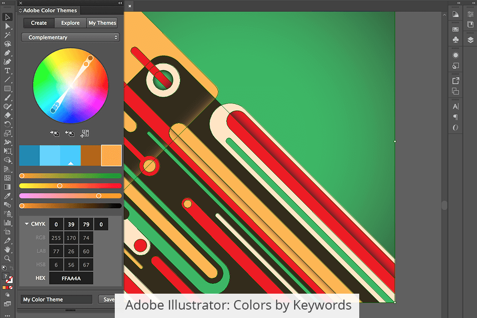 ألوان Adobe Illustrator بالكلمات الرئيسية