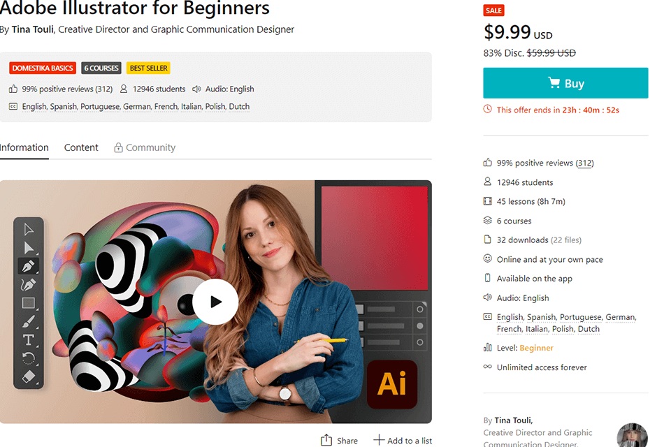 adobe illustrator courses for beginners domestica