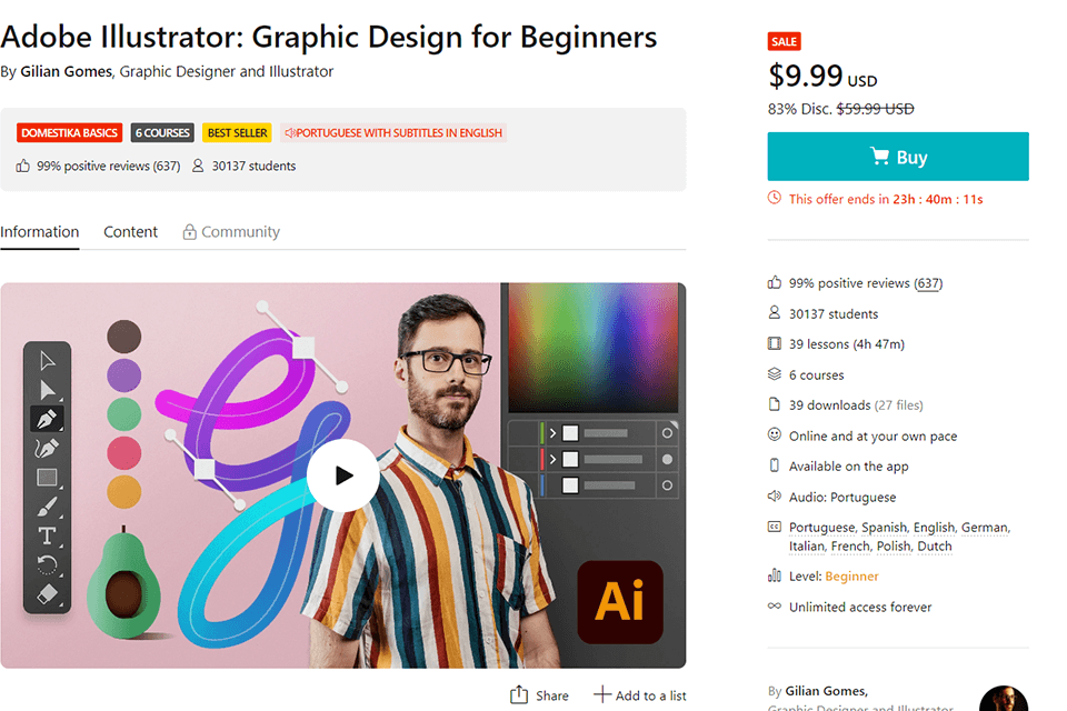 adobe illustrator courses graphic design for beginners domestika