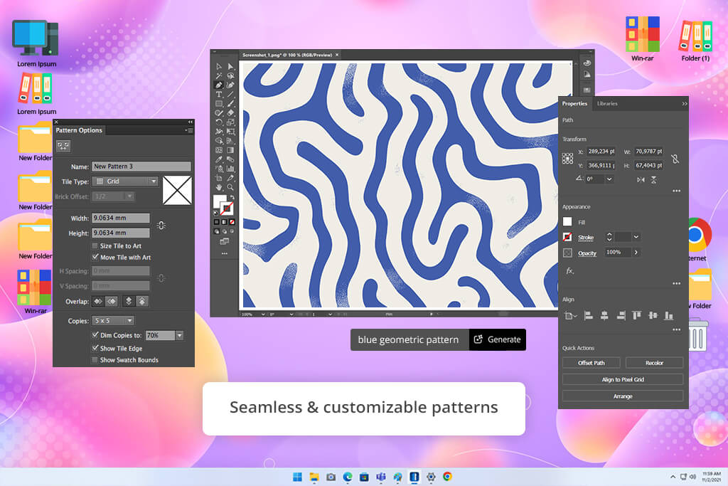 adobe illustrator text to pattern feature