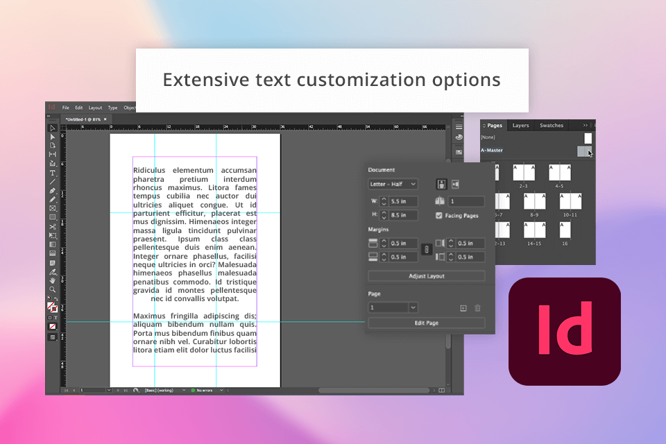 adobe indesign interface