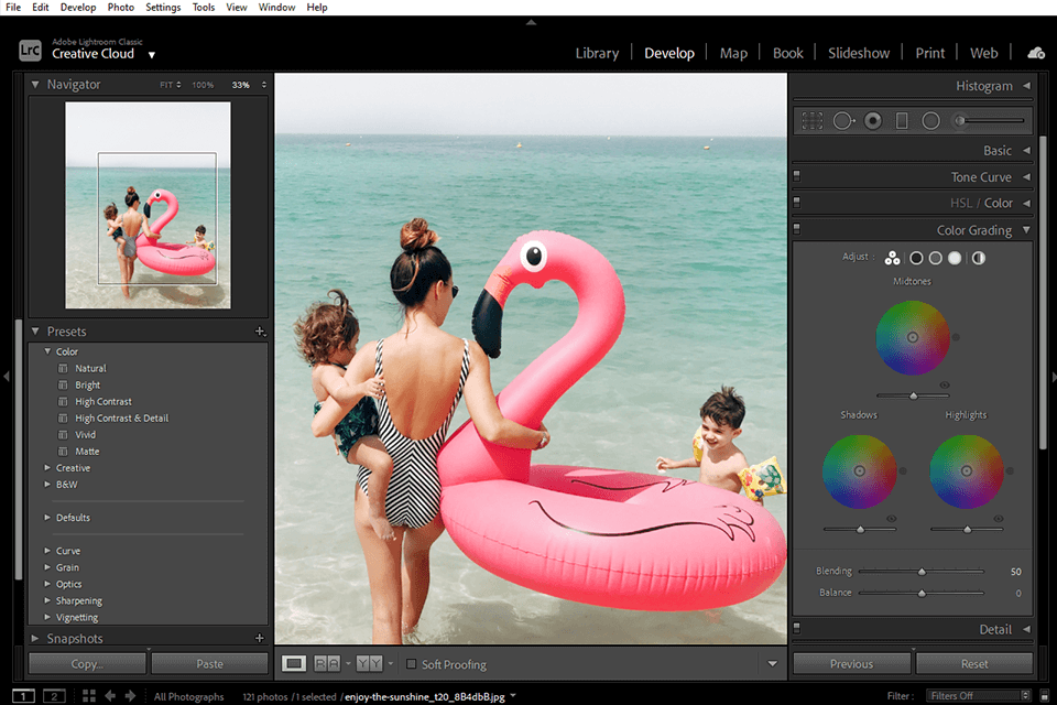 واجهة adobe lightroom