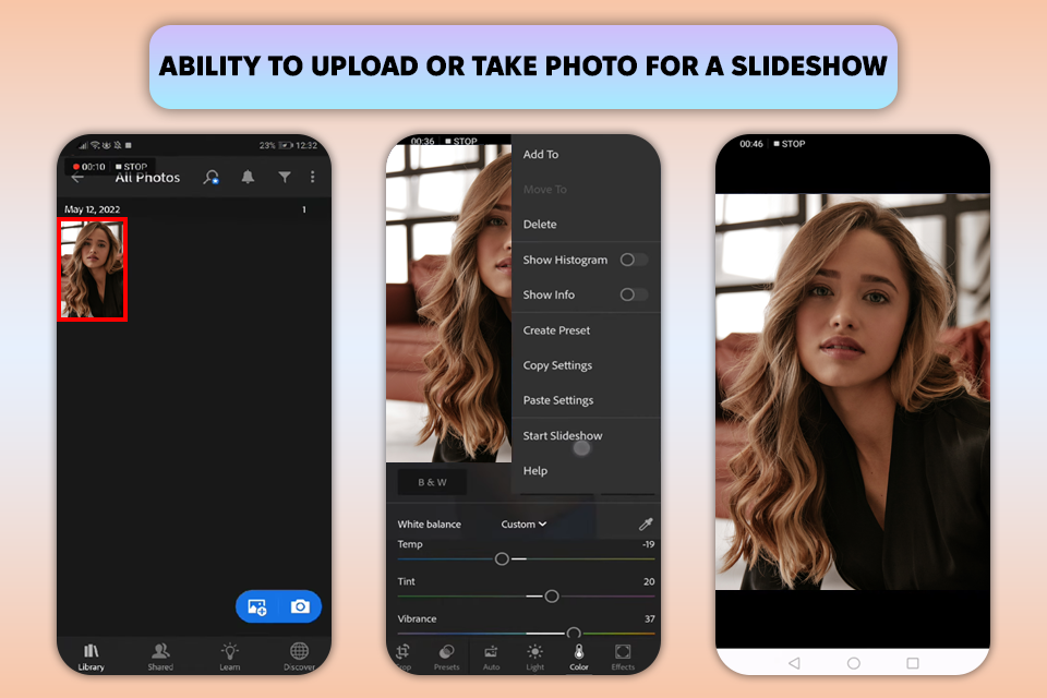 adobe lightroom fotodiasshow-app