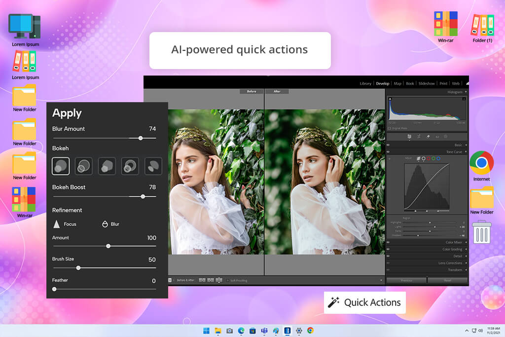 adobe lightroom quick actions