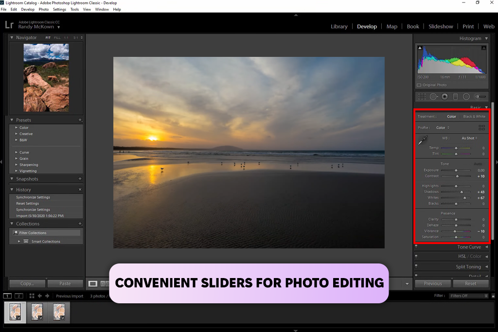 adobe lightroom sliders