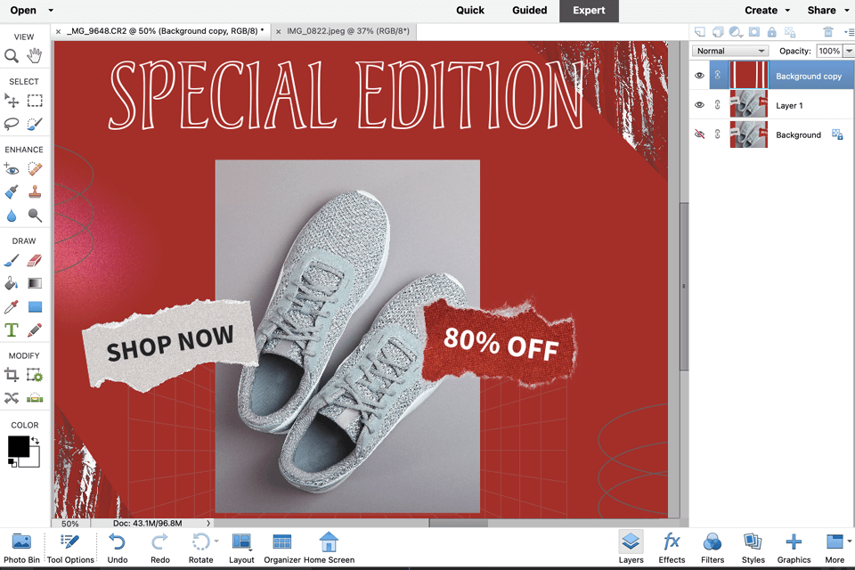 adobe photoshop express social media management tool interface