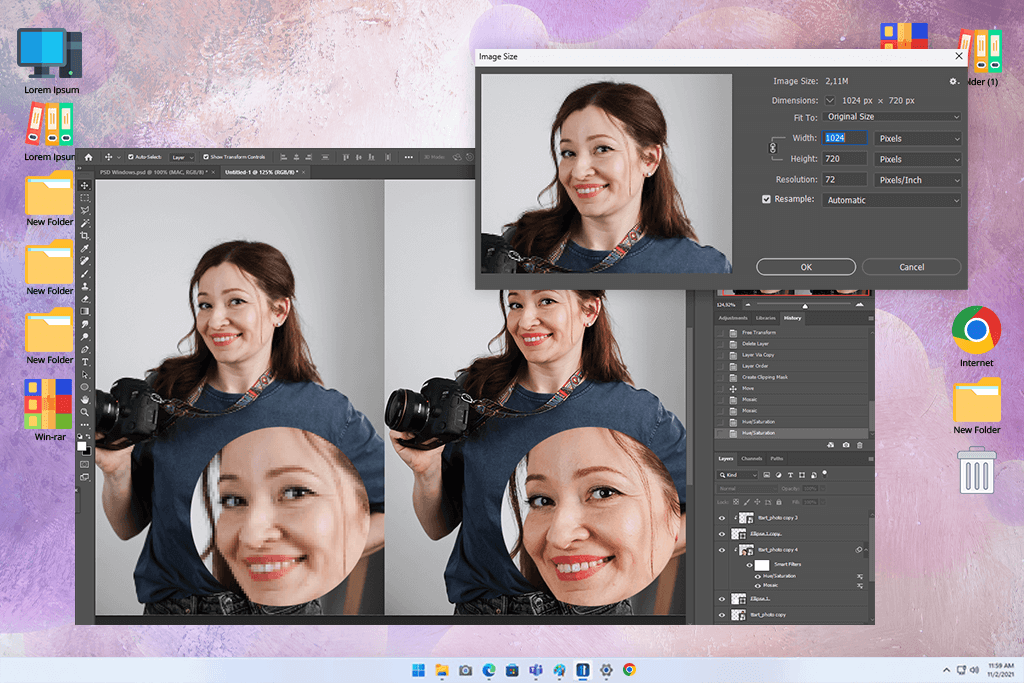adobe photoshop photo enlargement software