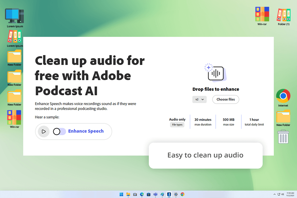 adobe podcast enhance speech feature