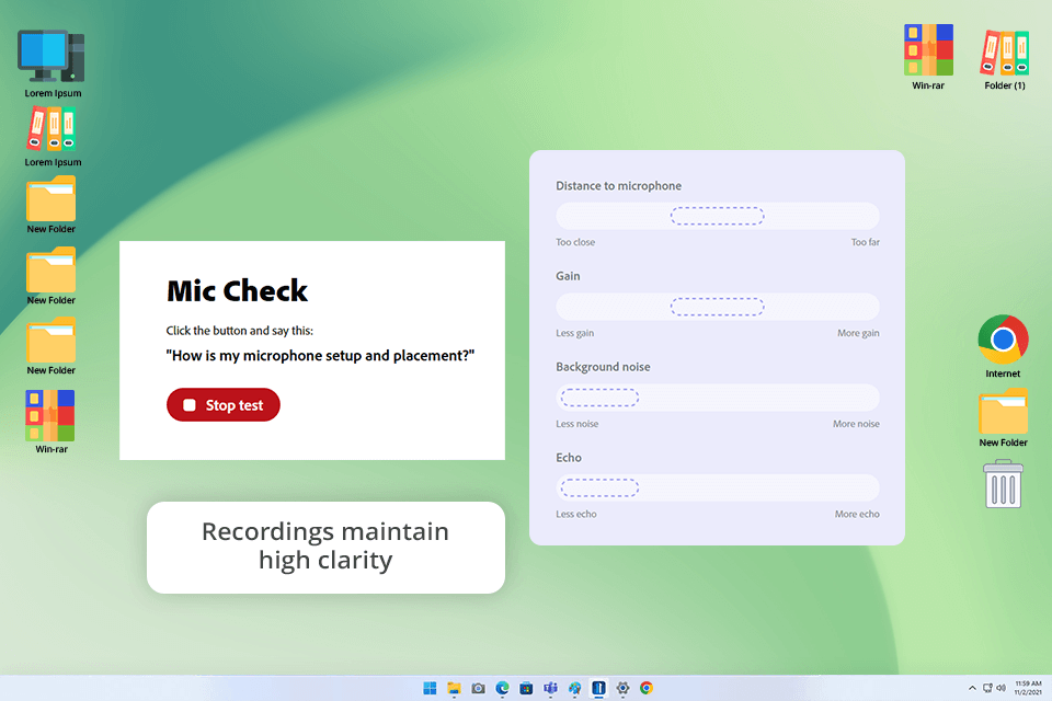 adobe podcast mic check