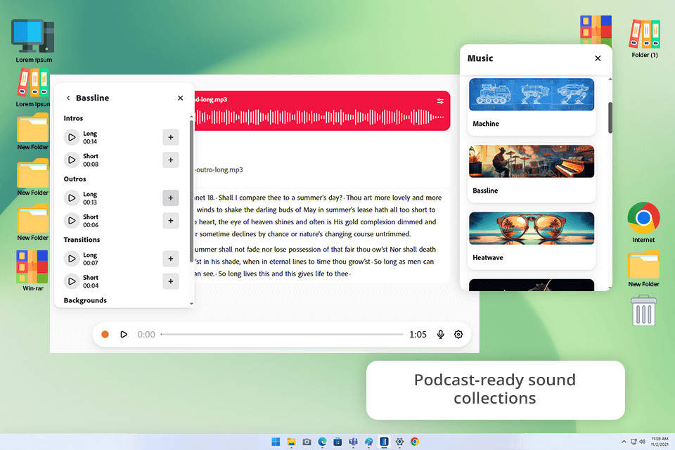 adobe podcast royalty-free music