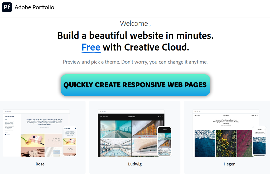 adobe portfolio designhill alternative