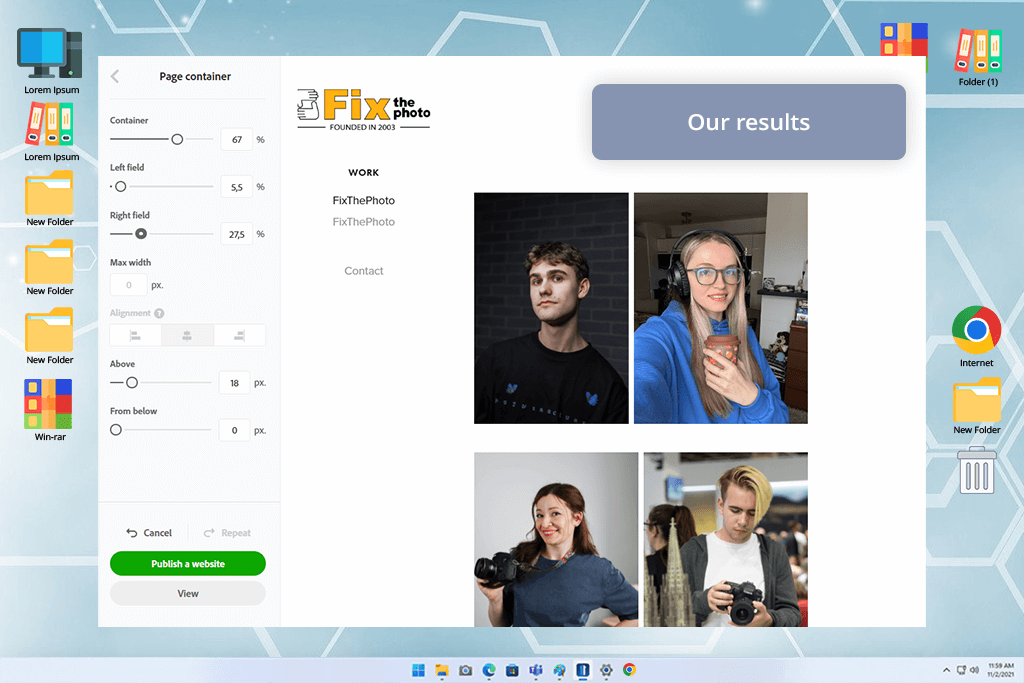 adobe portfolio results