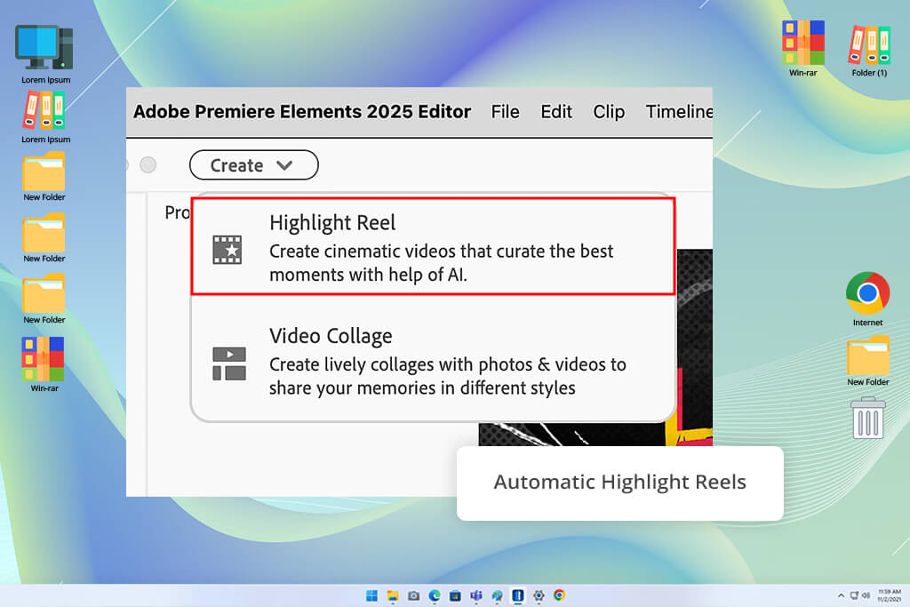 adobe premiere elements automatic highlight reels tool