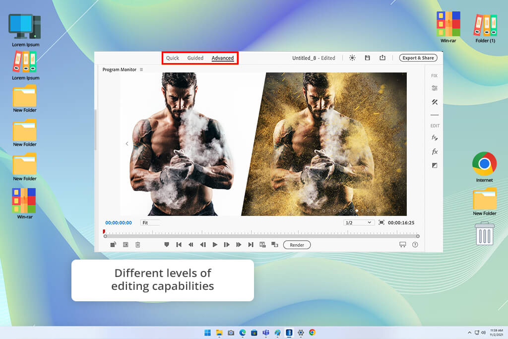 adobe premiere elements interface
