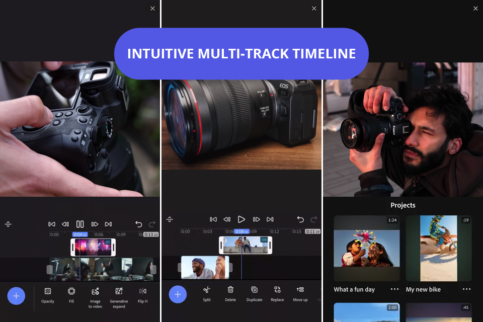 adobe premiere on iphone app interface