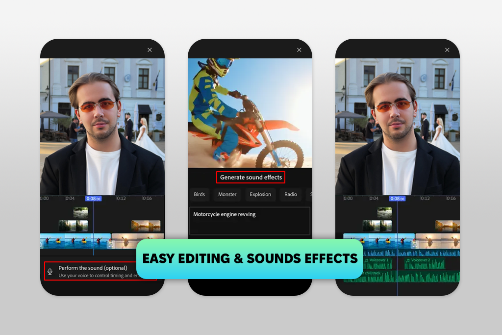adobe premiere on iphone music over video app