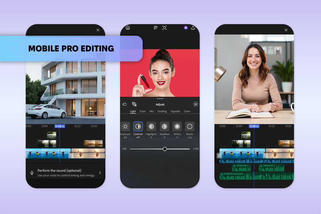 adobe premiere on iphone video editing app interface