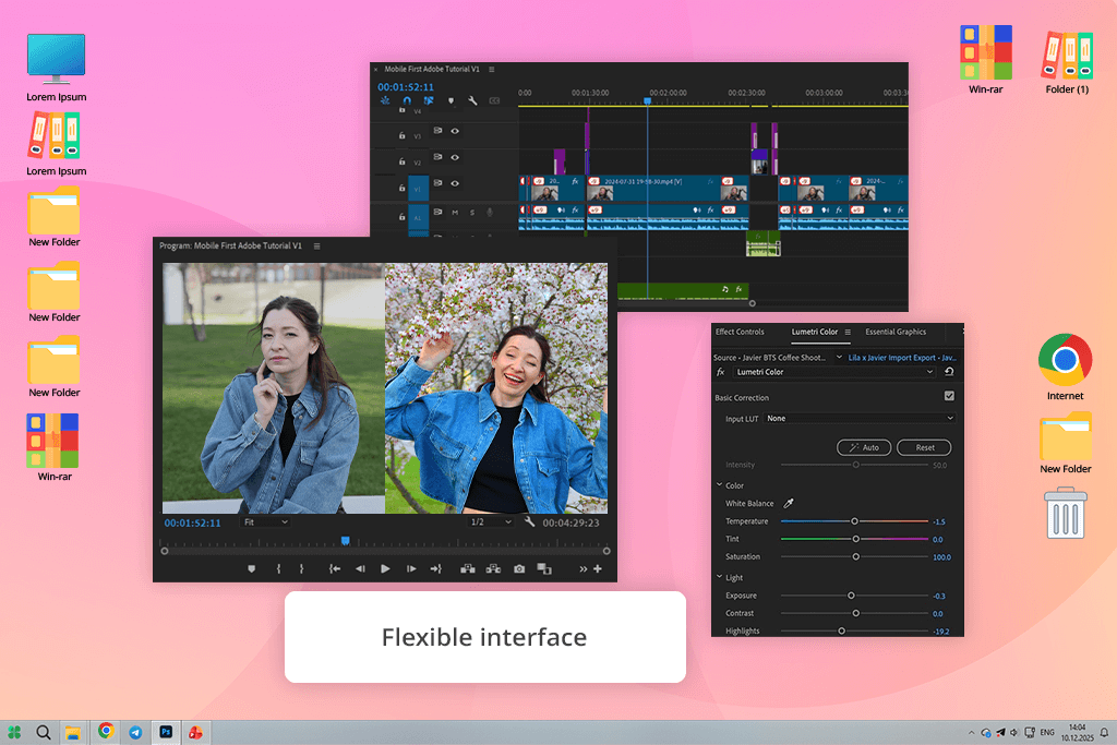 adobe premiere pro split screen video editor