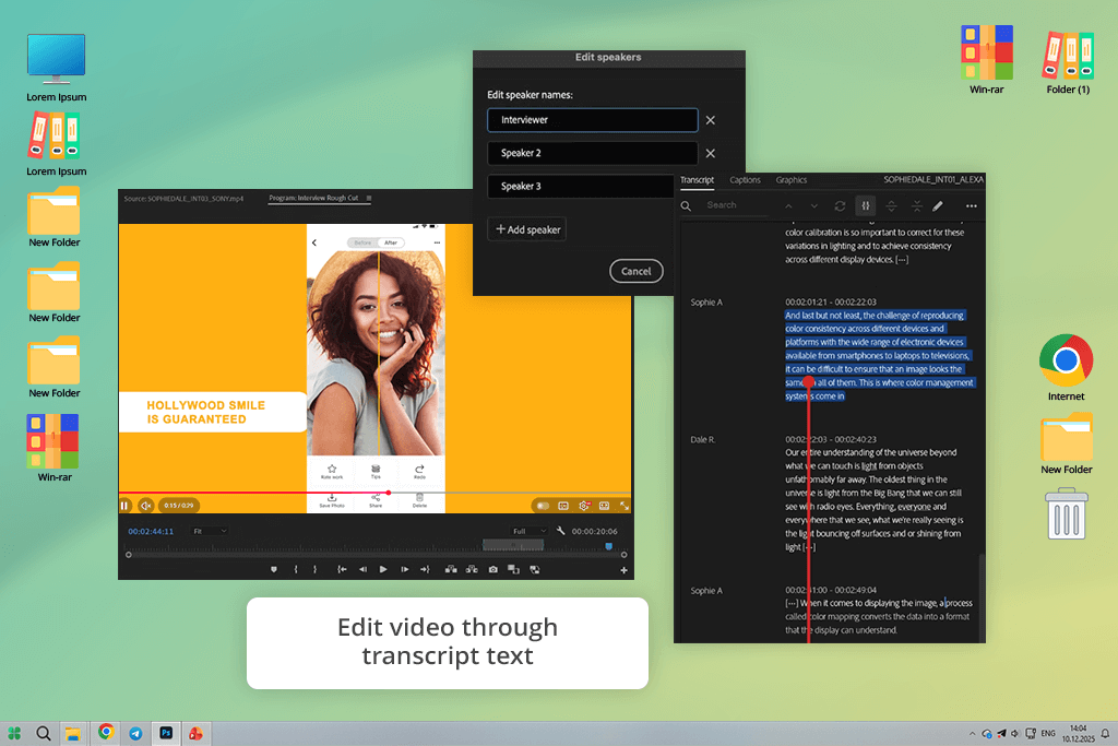 adobe premiere pro youtube transcript generator