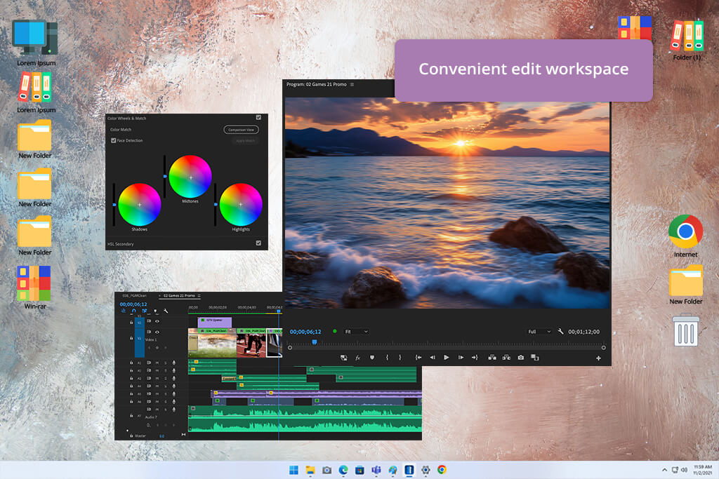 adobe premiere rush desktop interface
