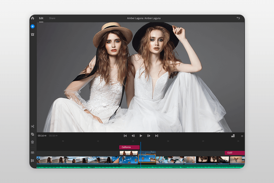 інтерфейс Adobe Premiere Rush