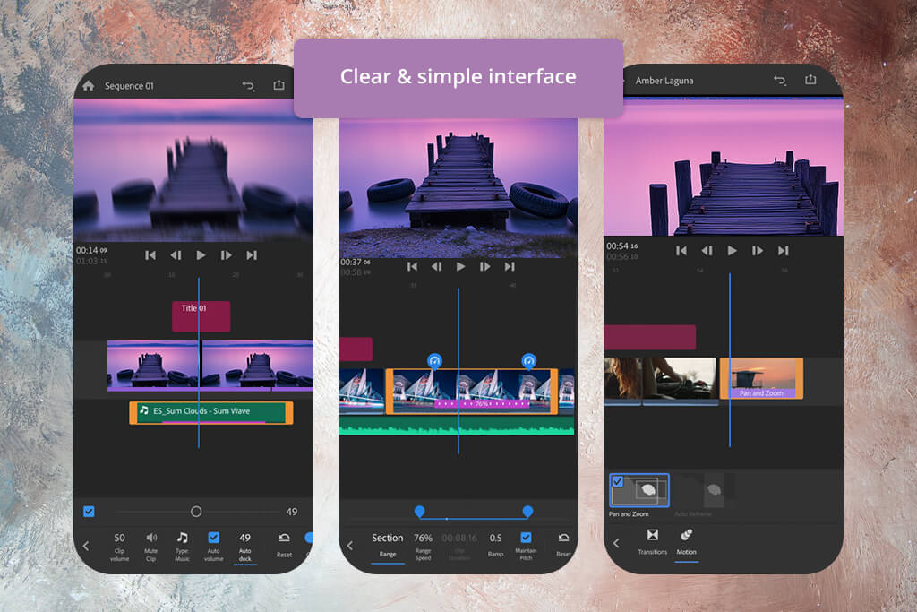 adobe premiere rush mobile interface