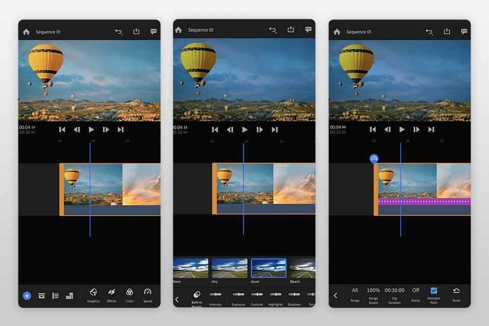 adobe premiere rush youtube shorts app interface