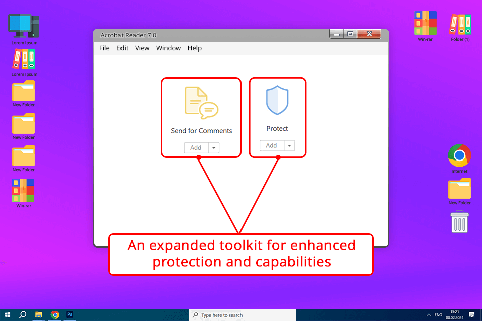 adobe reader 7 screen