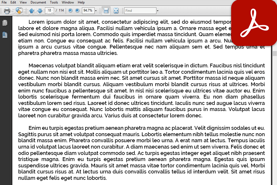adobe reader interface