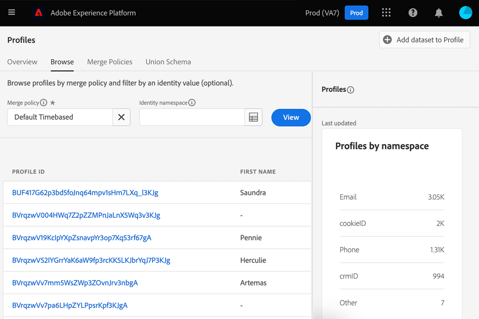 adobe real-time customer profile customer profiling tool interface