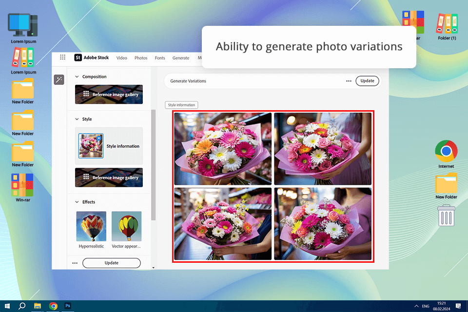 adobe stock generate variations interface