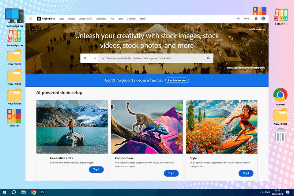 adobe stock main page