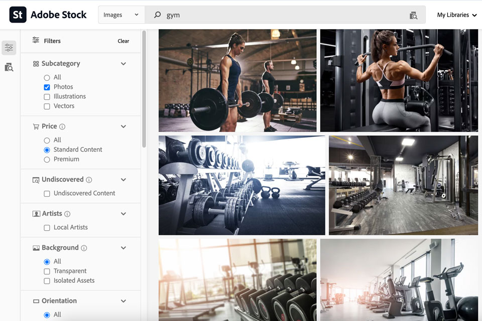 adobe stock pexel alternative interface