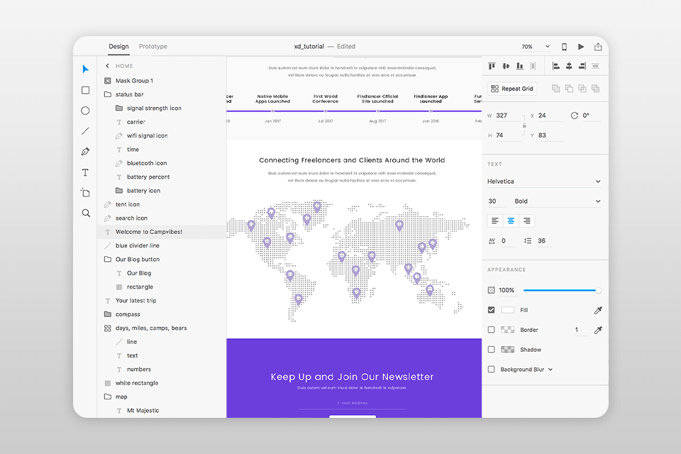 Adobe XD інтерфейс