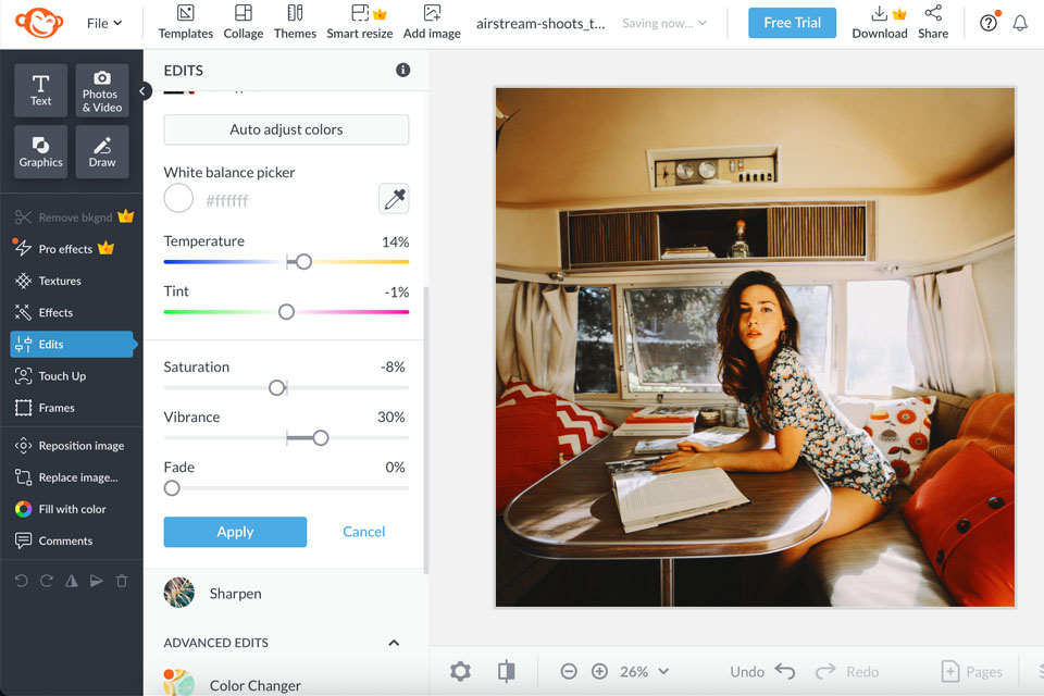 picmonkey interface