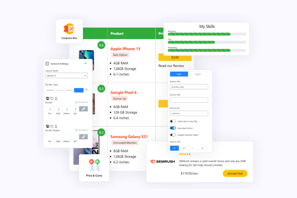 affiliate booster customizable blocks