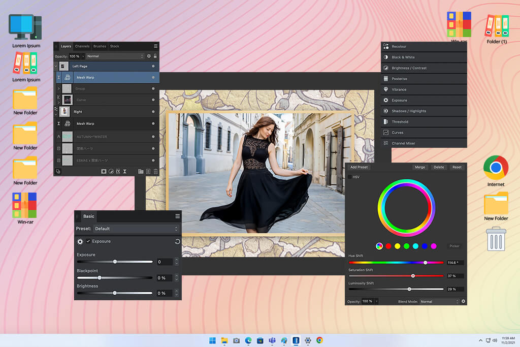 affinity photo software for photo borders