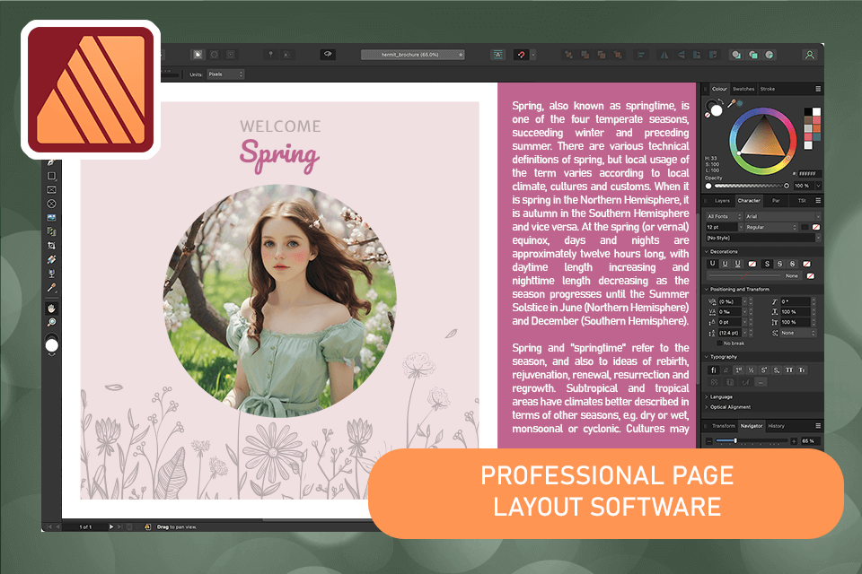 affinity publisher interface