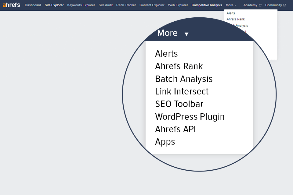 ahrefs additional tools